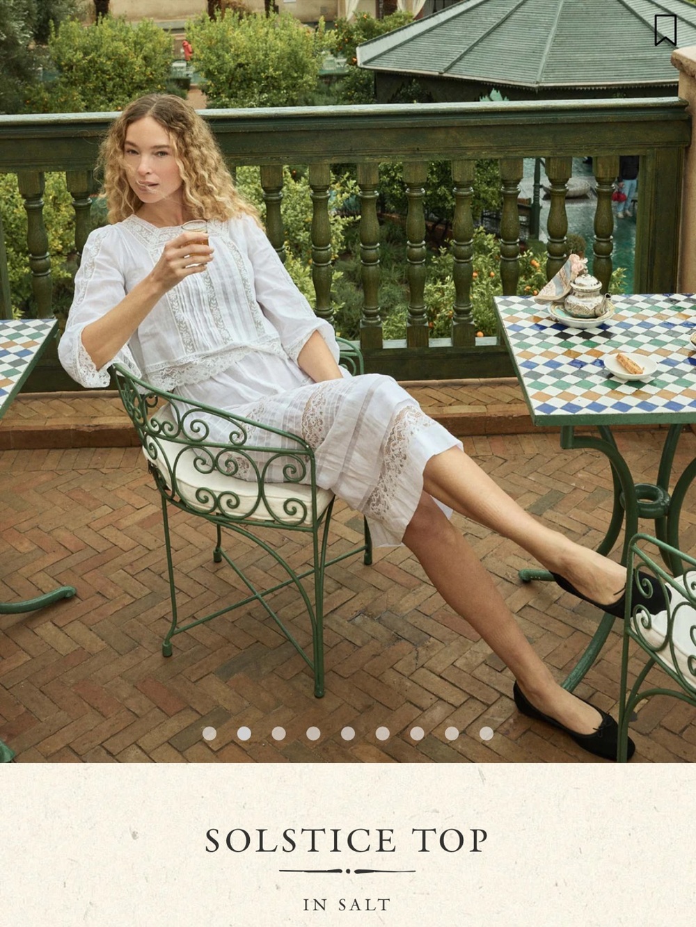 Doen Salt Lace-Trimmed Pintuck Peasant Blouse - Picture 2 of 8